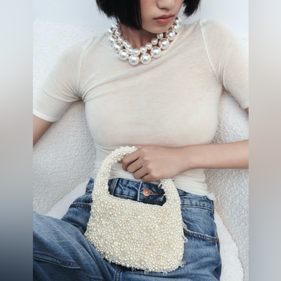 Zara PEARL SHOULDER BAG - Picture 3 of 6